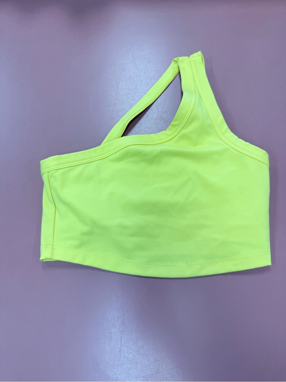 Spiritual Gangster Neon Yellow One-Shoulder Crop Top